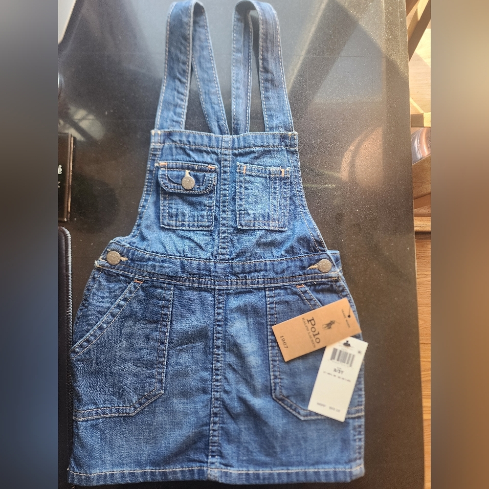 BNWT Ralph Lauren girl overalls skirt